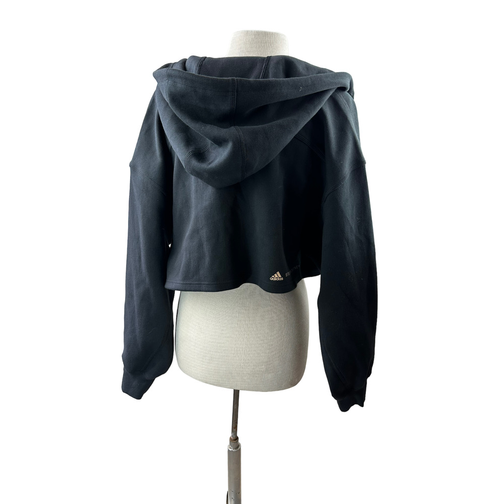 Adidas x Stella McCartney SC Cropped Full Zip Hoodie Black Women's Size Medium - Picture 7 of 12